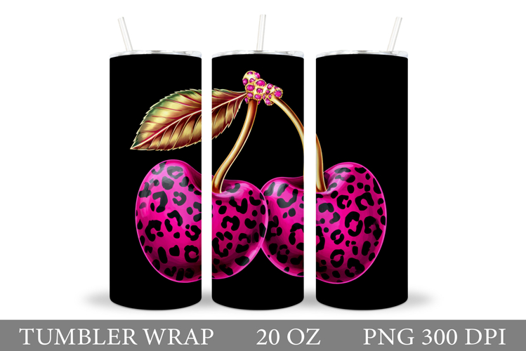 Cherry Tumbler Design. Cherries Tumbler Sublimation