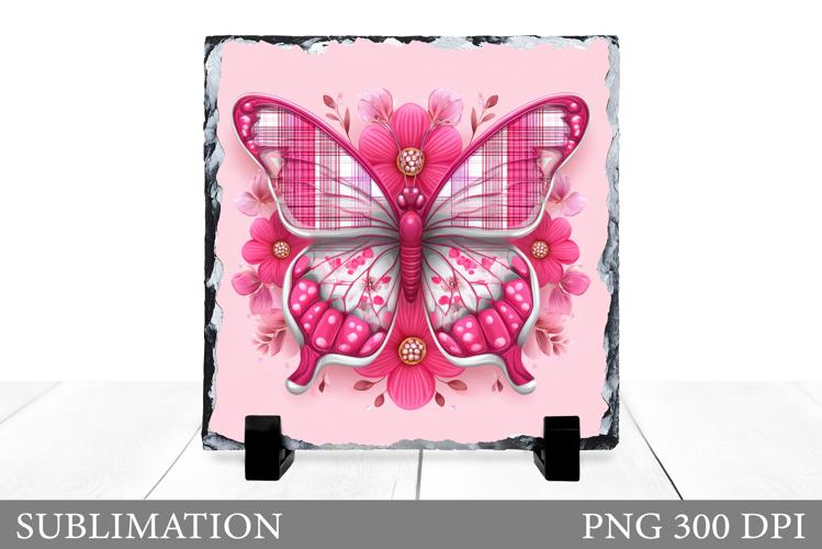 Butterfly Slate Sublimation. Butterfly Flowers Sublimation