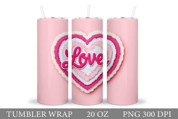Heart Tumbler Sublimation. Valentines Tumbler Wrap Design