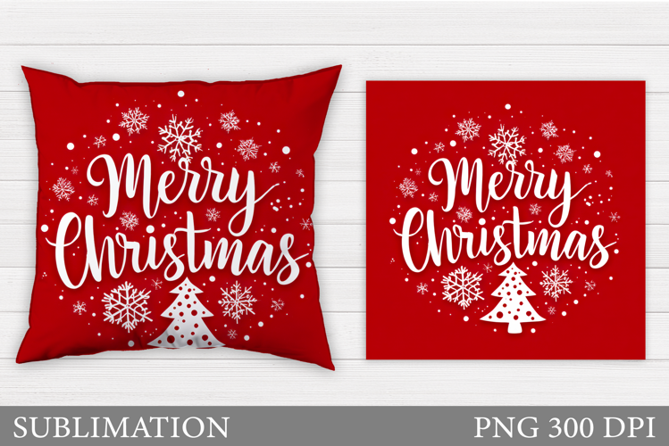 Merry Christmas Pillow Design. Christmas Sublimation