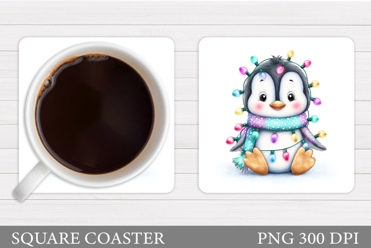 Christmas Penguin Coaster. Christmas Coaster Sublimation
