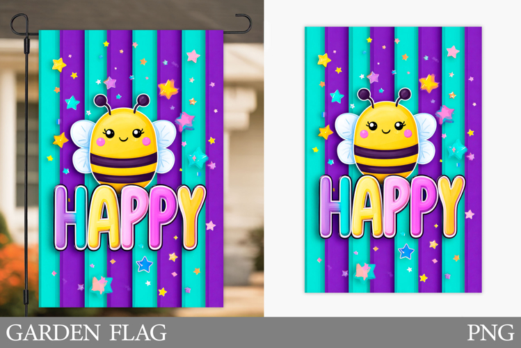 Bee Garden Flag Design. Bee Sublimation