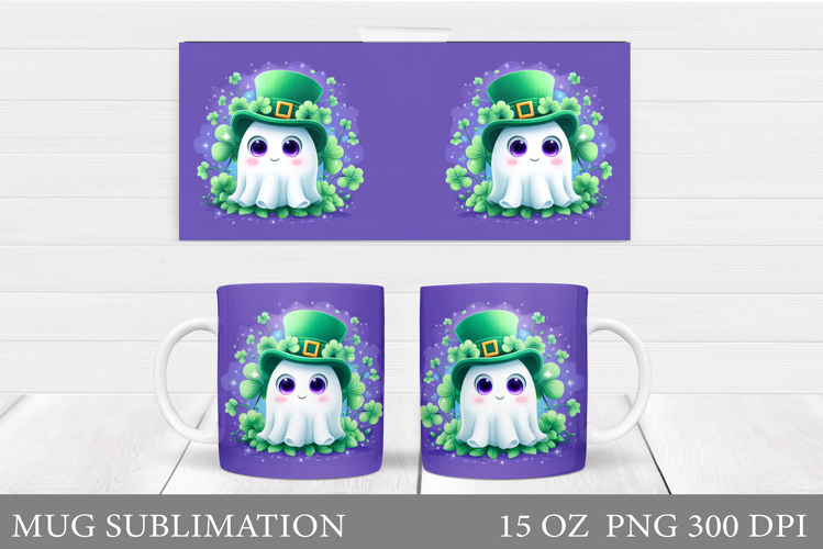 St Patrick Ghost Mug Design. St Patrick Mug Sublimation