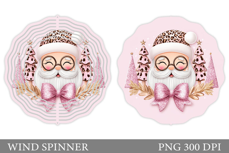 Santa Claus Wind Spinner. Christmas Wind Spinner Sublimation example image 1