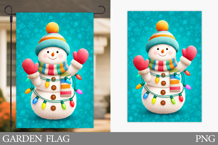 Cute Snowman Garden Flag. Christmas Garden Flag Design