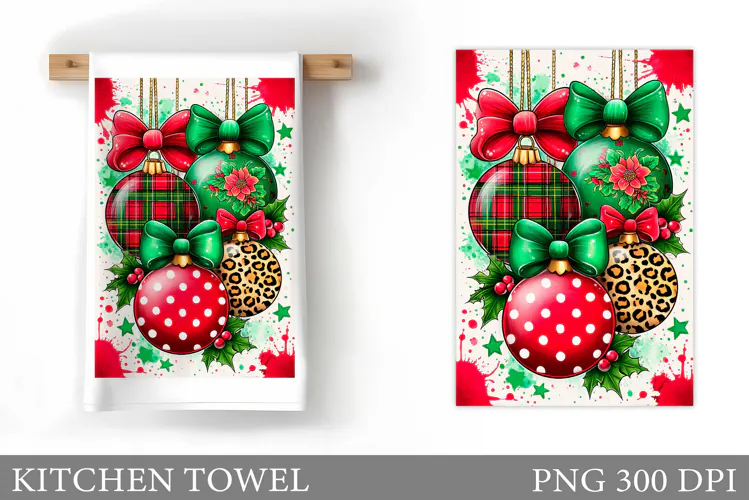 Christmas Kitchen Towel Design. Christmas Sublimation