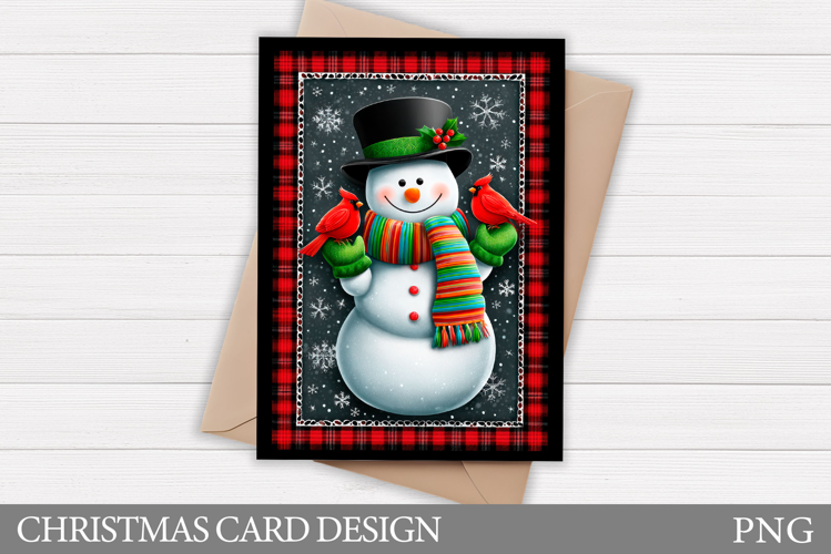 Cute Snowman Card Printable. Christmas Card Design