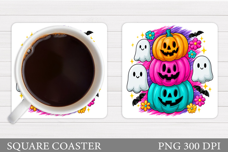 Halloween Pumpkin Coaster. Halloween Coaster Sublimation