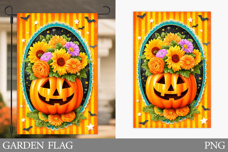 Halloween Pumpkin Garden Flag. Halloween Garden Flag Design