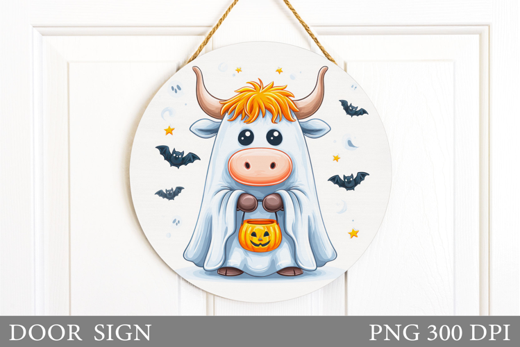 Halloween Cow Door Sign. Halloween Door Sign Design