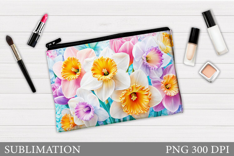 Floral Makeup Bag. Flowers Makeup Pouch Sublimation example image 1