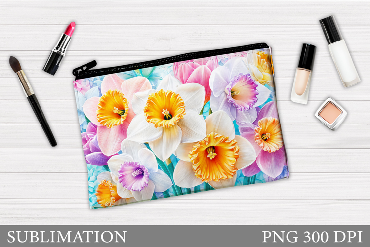 Floral Makeup Bag. Flowers Makeup Pouch Sublimation