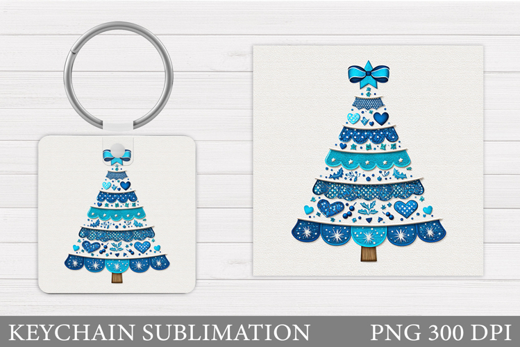 Christmas Tree Keychain. Christmas Keychain Sublimation