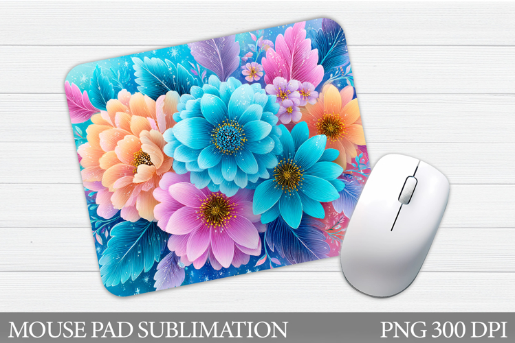 Floral Mouse Pad Sublimation. Flowers Mouse Pad Design