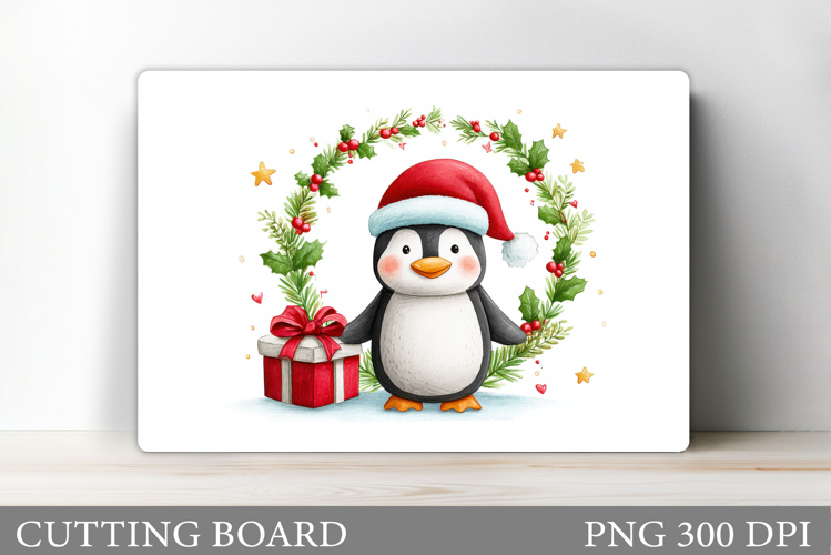 Cute Penguin Cutting Board. Christmas Cutting Board Design