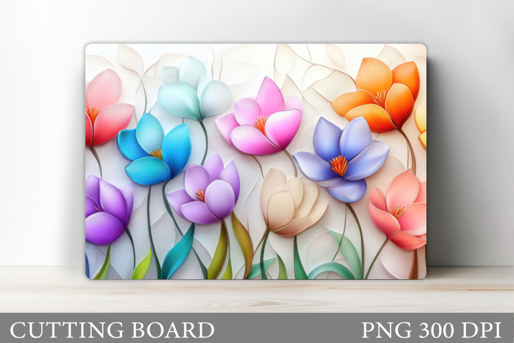 Flowers Cutting Board Sublimation. Wildflowers Cutting Board