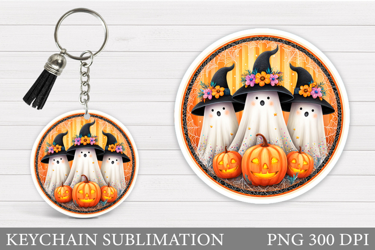 Halloween Ghost Keychain. Halloween Keychain Sublimation