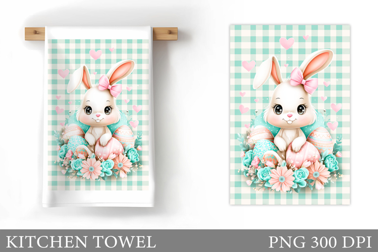 Easter Bunny Kitchen Towel . Easter Kitchen Towel Design