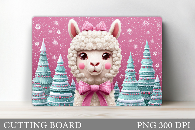 Christmas Lama Cutting Board. Christmas Cutting Board