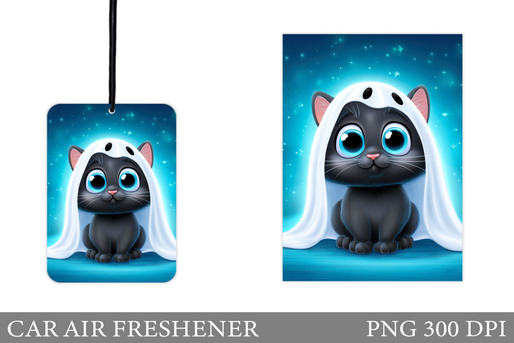 Ghost Cat Car Air Freshener. Halloween Car Air Freshener