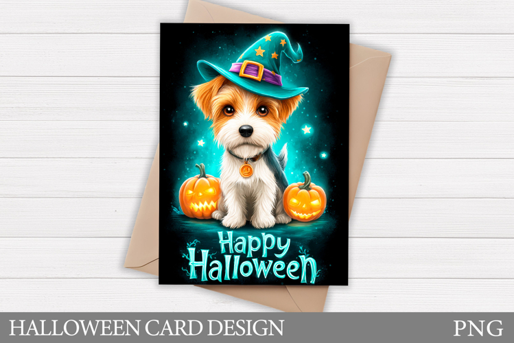Halloween Card Printable. Halloween Dog Card Design