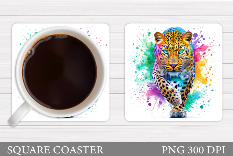 Leopard Coaster Design. Leopard Sublimation