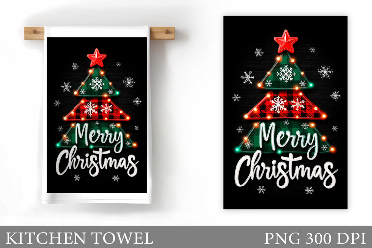 Christmas Tree Kitchen Towel. Christmas Deer Kitchen Towel example image 1