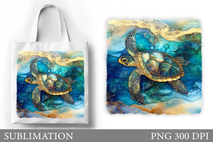 Turtle Tote Bag Sublimation. Sea Sublimation