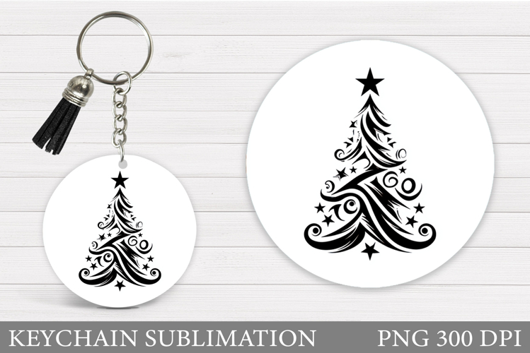 Christmas Tree Keychain. Christmas Keychain Sublimation