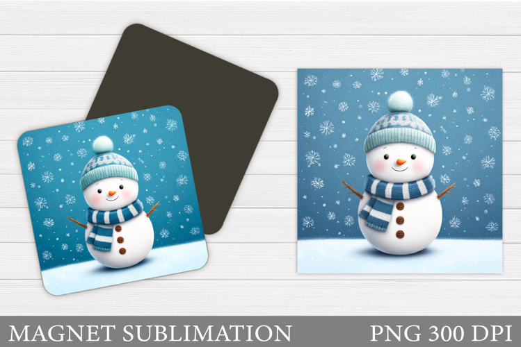 Snowman Magnet Sublimation. Christmas Magnet Design