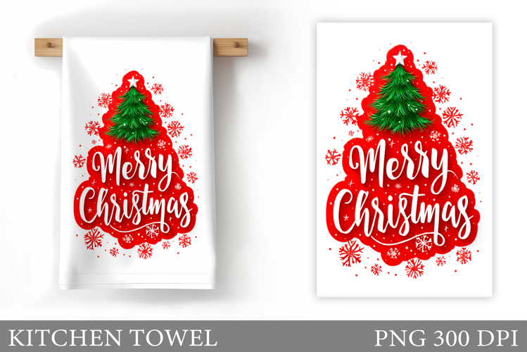 Christmas Tree Kitchen Towel. Christmas Kitchen Towel Design