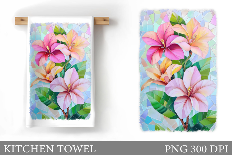 Flowers Kitchen Towel Design. Kitchen Towel Sublimation