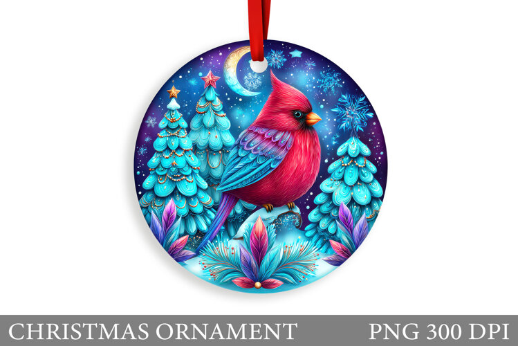 Cute Bird Christmas Ornament. Christmas Sublimation example image 1