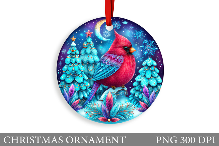 Cute Bird Christmas Ornament. Christmas Sublimation