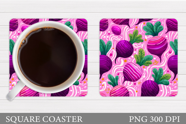 Beet Coaster Design. Beet Sublimation