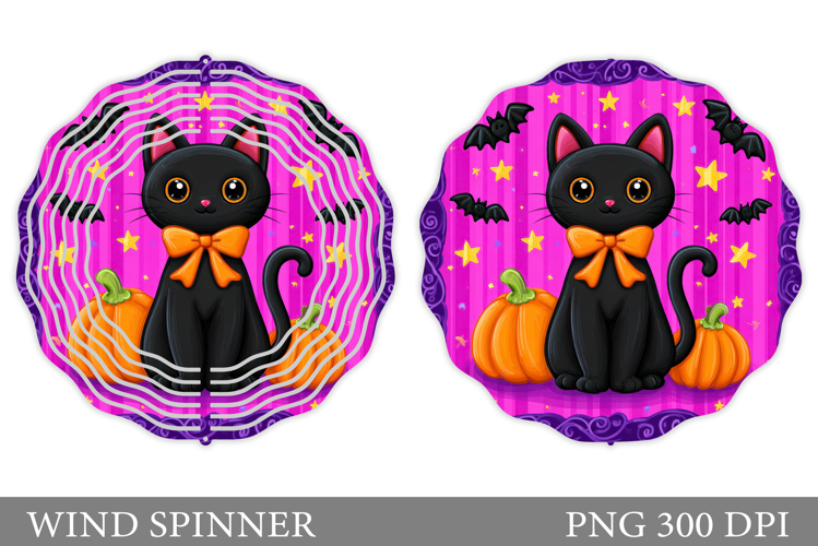 Halloween Cat Wind Spinner. Halloween Wind Spinner Design