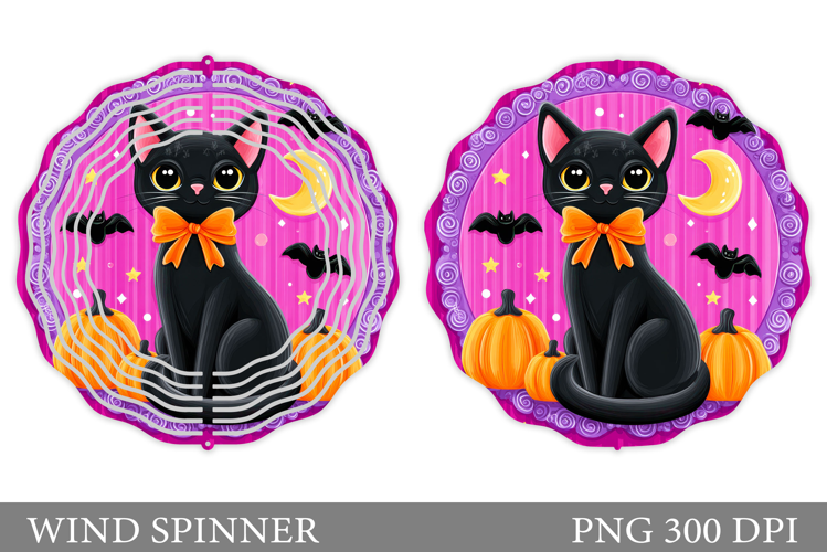 Halloween Cat Wind Spinner. Halloween Wind Spinner Design