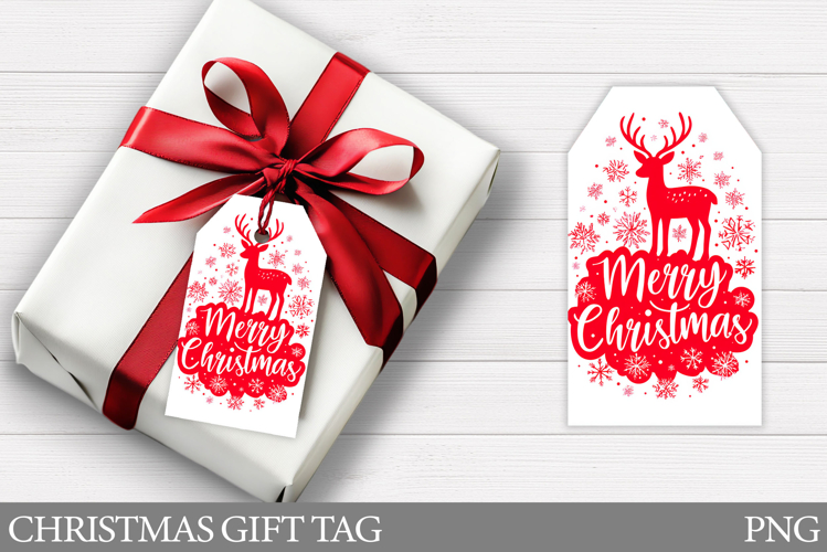 Reindeer Gift Tag Printable. Christmas Gift Tag Design