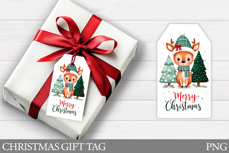 Christmas Deer Gift Tag . Christmas Gift Tag Printable