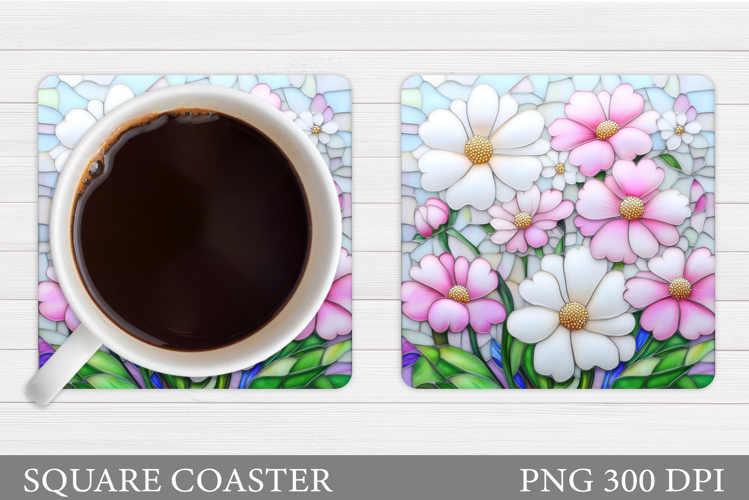 Floral Coaster Design. Flowers Coaster Sublimation