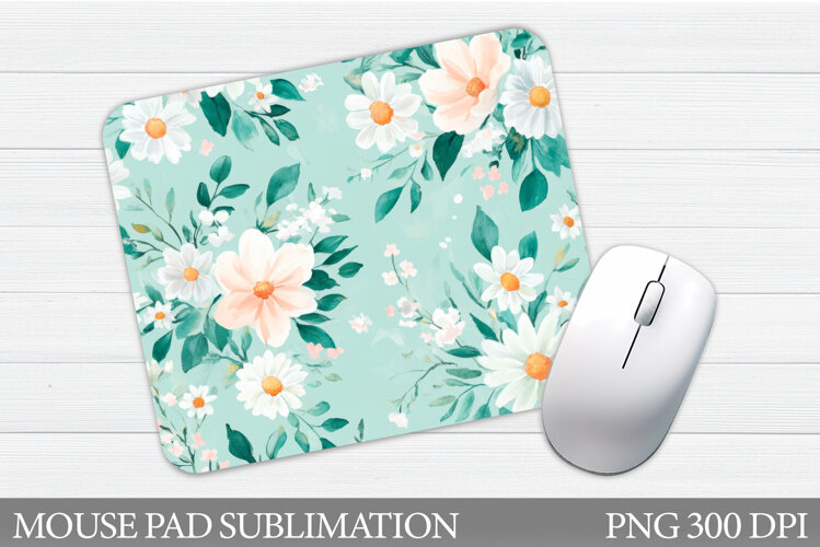 Floral Mouse Pad Design. Flowers Mouse Pad Sublimation example image 1