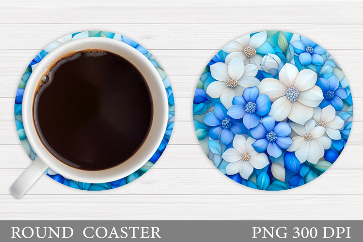 Wildflowers Coaster Design. Flowers Coaster Sublimation
