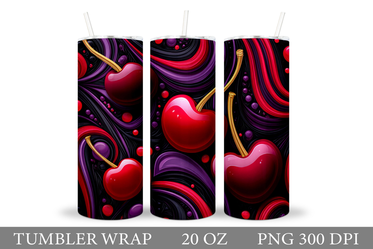 Cherry Tumbler Design. Cherries Tumbler Sublimation