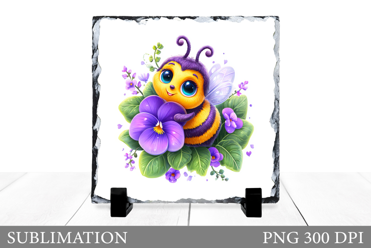 Cute Bee Slate Design. Cute Bee Sublimation