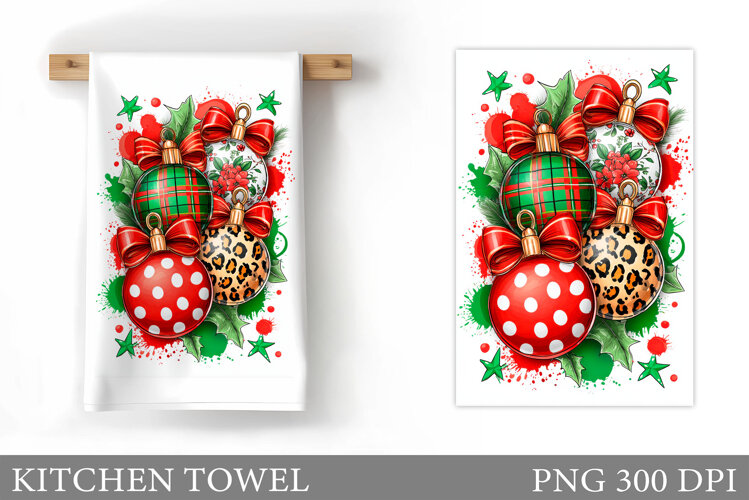 Christmas Kitchen Towel Design. Christmas Sublimation example image 1