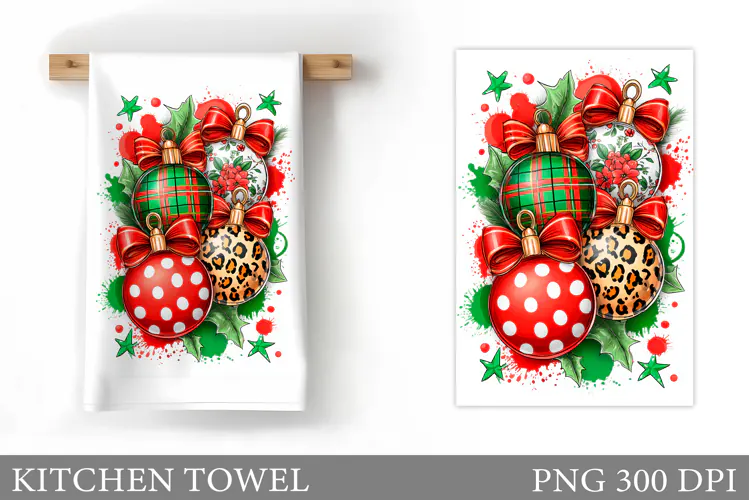 Christmas Kitchen Towel Design. Christmas Sublimation