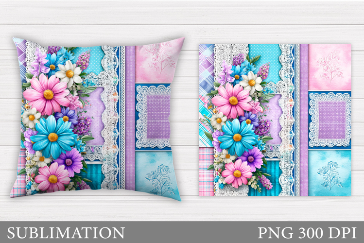 Floral Pillow Sublimation. Flowers Sublimation