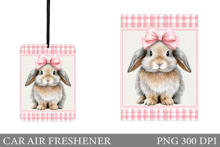 Cute Bunny Car Air Freshener Design. Cute Bunny Sublimation
