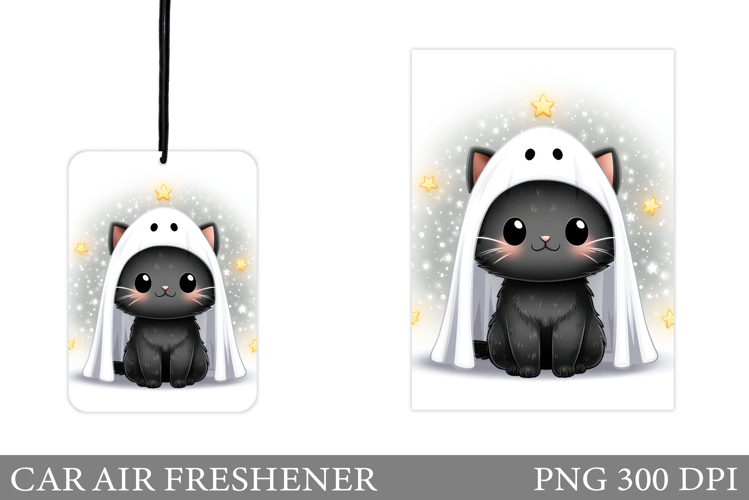 Ghost Cat Car Air Freshener. Halloween Car Air Freshener