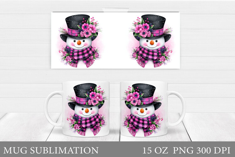Cute Snowman Mug Design. Christmas Mug Sublimation example image 1